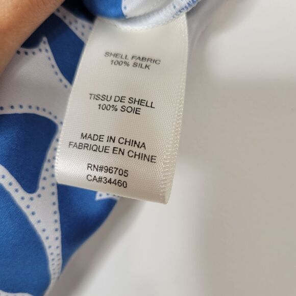 Rebecca Taylor Perla Printed Ruffled Silk Top In Snow Combo S - Picture 9 of 9